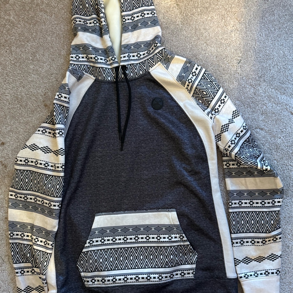 Hooey Black and White Patterned Hoodie Women’s